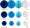 12Pcs White Blue Paper Honeycomb Flower Balls 6'' 8'' 10'' Decorative Tissue Honeycomb Balls Paper Pom Poms Hanging Flower Balls Craft Kit for Wedding Nursery Room Home Party Décor